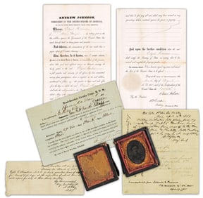 CSA Pass Issued to Reach the Sec. of War on the Day Lincoln is Shot with Related Items
