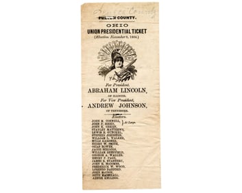 Abraham Lincoln for President in 1864! A Soldier's Used Mail-In Ballot from Ohio