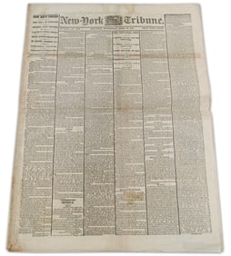 Lincoln Assassination Newspaper - NY Tribune Account of Lincoln Lying in State and the Arrest of