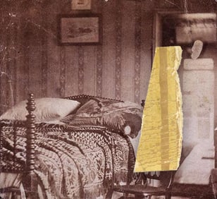 Abraham Lincoln Wallpaper Fragment from "Death Room" at the Petersen House