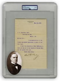 William McKinley PSA Mint 9 TLS As Governor Running for 1896 Presidency