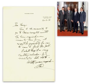 Richard Nixon ALS Ahead of Anwar Sadat's Funeral