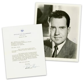 Richard Nixon TLS as VP Sending Souvenir Invitation, With Bonus Presentation Photo!