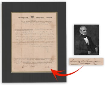 James Polk Signed Land Deed As Governor of Tennessee