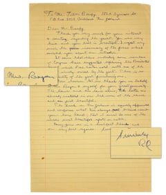 Ronald Reagan 2x Signed ALS Denying Rumors Of Presidential Yacht Purchase & Condemning The