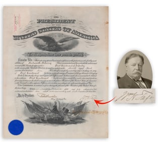 William Taft As President Signed Military Appointment Document