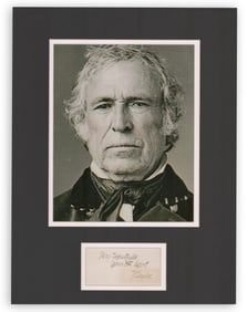 Zachary Taylor Inscribed Cut Signature, Handsomely Matted
