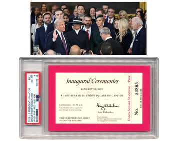 2025 Donald Trump Inauguration Ticket PSA NM-MT 8