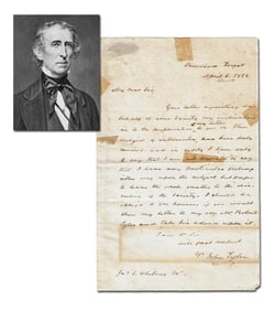 John Tyler ALS Mentioning his Son Robert Tyler