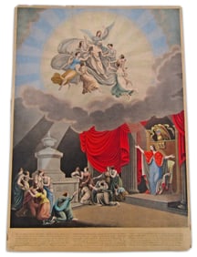 Apotheosis of George Washington, After the Painting by Samuel Moore, Richly Colored and Dramatic!