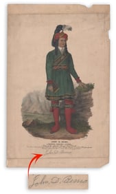 John D. Bemo Signed Lithograph Portrait as a Seminole Native Christian Missionary