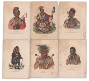 L.T. Bowens 1836-38 Published Native Tribe Chiefs Lithographs, Part of "History of The Indian Tribes