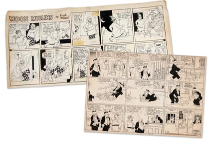 (2) Original Comic Artwork For "Bringing up Father" & "Moon Mullins"