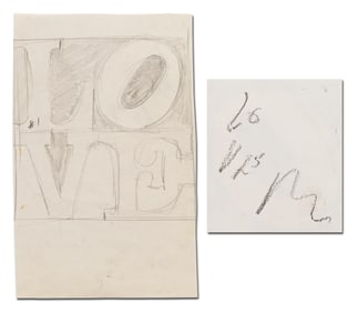 Original Robert Indiana Signed "LOVE" Sketch