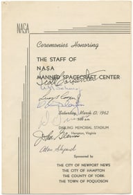 Mercury Seven Crew Signed Ceremony Program