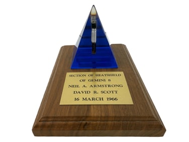 Section of Gemini 8 Heatshield Encased in a Lucite Pyramid