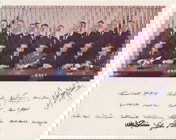Wally Schirra, John Glenn, James Lovell Signed NASA Groups 1 & 2 Photo