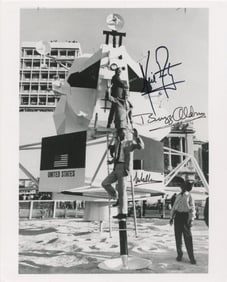 Armstrong, Aldrin, Collins SP on Lunar Lander Ladder on Earth