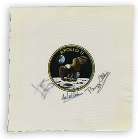 Apollo 11 Crew Signed Beta Cloth with Zarelli LOA
