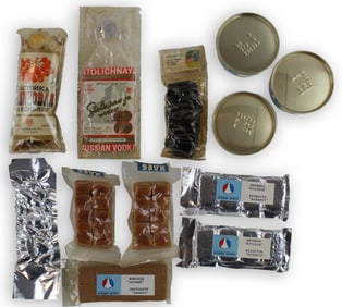 Soviet Cosmonaut Space Food Including an Empty Vodka Pouch!