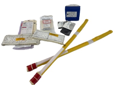 NASA Astronaut Equipment Lot: EMU Helmet Fresnel Lenses, Arm & Leg Sizing Inserts, Spacesuit