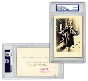 Amelia Earhart PSA NM-MT 8 Signed Photo Dating From 1932, Year of First Female Transatlantic Solo