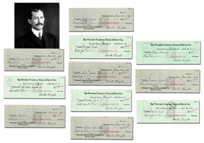 Orville Wright Superb Collection of 11 Signed Checks