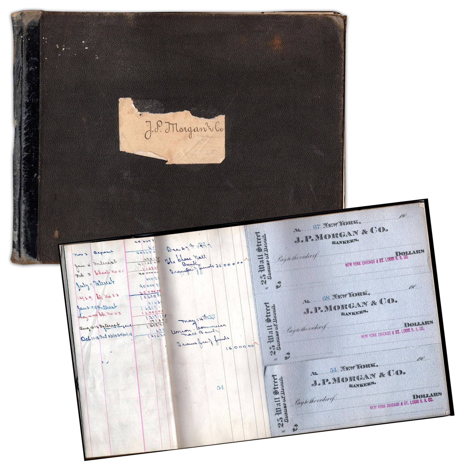 Fantastic J.P. Morgan Multi-Million Dollar Checkbook from 1908-1918, Complete with Checks (1 of 5)