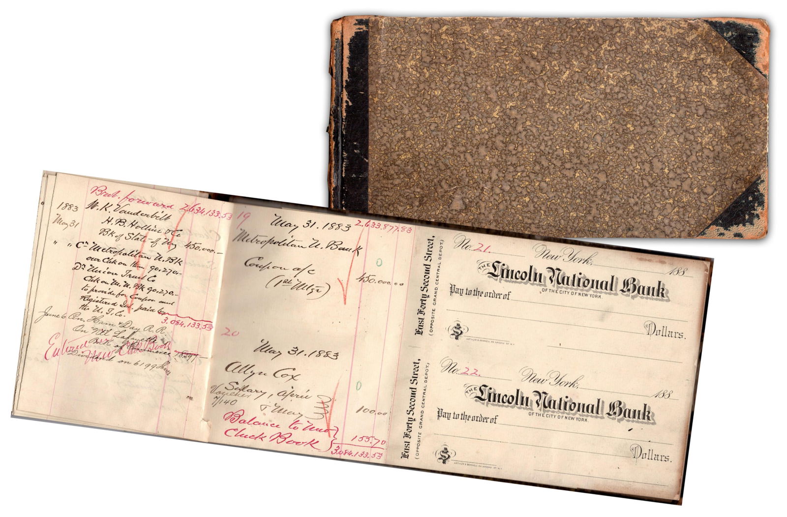 Vanderbilt Multi-Million Dollar Checkbook from 1883, Complete with Checks, Fantastic! (1 of 4)