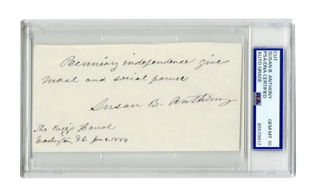 Susan B. Anthony PSA GEM MT 10 AQS on Woman's Financial Independence