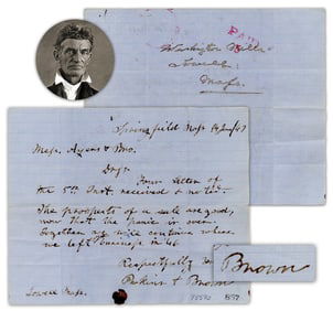 John Brown Early ALS Dated The Same Year As Springfield Meeting With Frederick Douglass