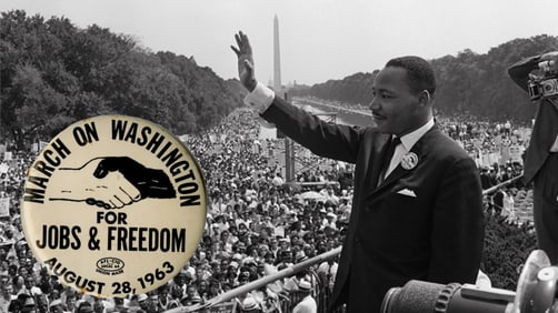 Martin Luther King, March on Washington Large Pinback, Rare!