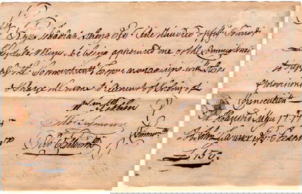Oliver Ellsworth Signs For Military Supplies Bunker Hill, 1775
