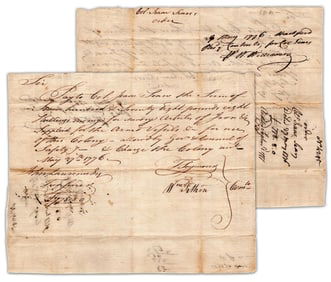 Signer William Williams 1776 Receives Payment for Col. Isaac Sears