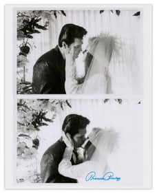 Priscilla Presley Signed Oversized Wedding Photo, PSA Graded 10!