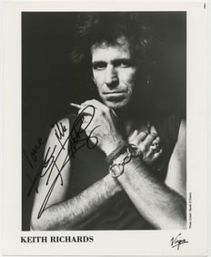 Keith Richards Boldly Signed Photo