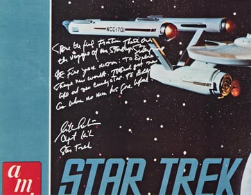 William Shatner Signed Star Trek Poster - He Also Pens the Entire Star Trek Intro!
