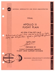 William Shatner Signed & Inscribed Apollo 11 Flight Plan: "The brave souls of Apollo 11 truly went
