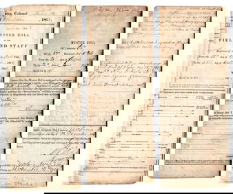 Three Civil War Muster Rolls, 1863-1865, Including Soldiers Who Died Aboard the Sultana