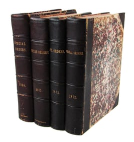 Four Volumes of Special General Orders For the Years 1872-73, 1875 & 1880, Incl. References to