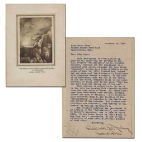 Photo of Furlong’s “Burning of the Philadelphia” with TLS to a Decatur Descendant