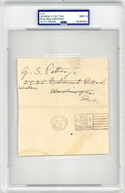 G.S. Patton Signed Envelope, PSA Mint 9