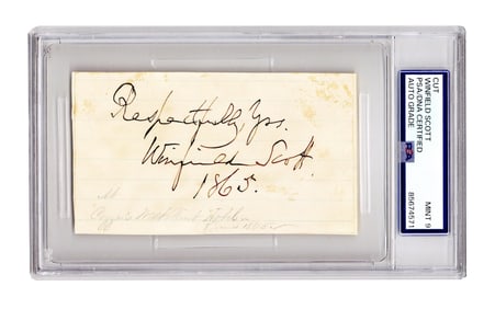 Winfield Scott PSA MINT 9 Signature With 79th Birthday West Point Connection!