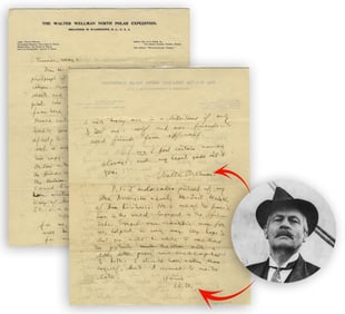 Walter Wellman ALS on North Pole Exhibition: "My only regret is for my family"