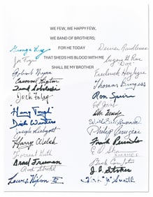 World War II: An Amazing 27 Signatures by Soldiers of "Easy Company," PSA Certified