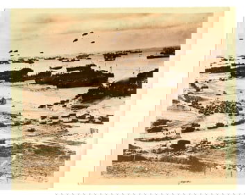 D-Day: LST Landing Craft & Beachhead Armament Mobilization Original U.S. Navy Photograph