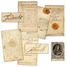 18th & 19th C. Danish Royalty! Frederick IV & Frederick VI MDSs in German & Danish, 2 Pcs, With