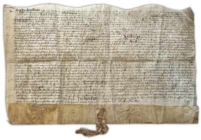 Reign of Queen Elizabeth Signed by Sheffield 1595, Early Supporter of American Colonization