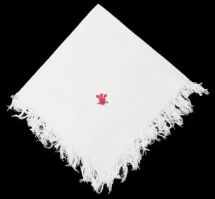 Duke & Duchess of Windsor Owned Napkin with Prince of Wales Crest, Ex-Sotheby's