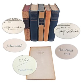 Dealer’s Lot of Signed Books Including Literary Giants: Conrad, Eliot, Frost & O'Neill